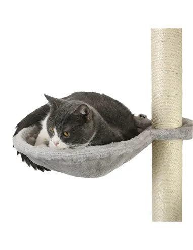 PawHut Four-Piece Cat Wall Furniture, with Hammock, Ladder, Platforms, Steps, for Indoor Use - Grey