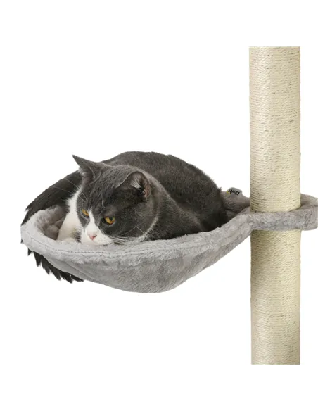 PawHut Four-Piece Cat Wall Furniture, with Hammock, Ladder, Platforms, Steps, for Indoor Use - Grey