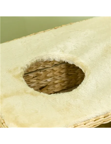 PawHut 95cm Cat Tree Tower for Indoor Cats, with Scratching Post, Cat House, Toy Ball, Platform - Beige
