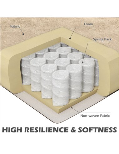 HOMCOM Chesterfield-Style Reclining Armchair - Beige