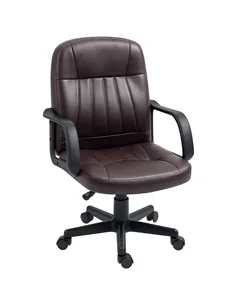 HOMCOM Swivel Executive Chair PU Leather Computer Desk Chair, Dark Brown