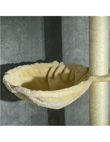 PawHut Floor to Ceiling Cat Tree for Indoor Cats, 6-Tier Play Tower Climbing Activity Center with Scratching Post, Platforms, Be