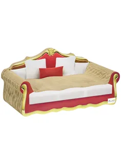 PawHut Cat Cardboard Scratcher, Lounge Sofa Bed with Catnip, 58 x 29.5 x 29cm