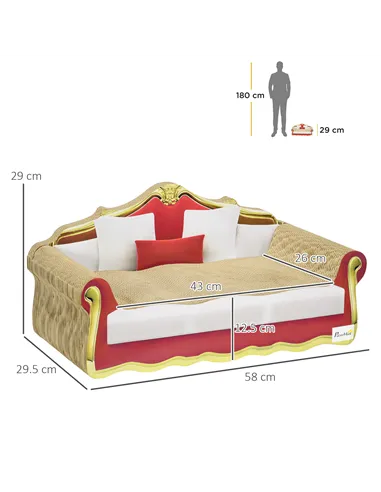 PawHut Cat Cardboard Scratcher, Lounge Sofa Bed with Catnip, 58 x 29.5 x 29cm