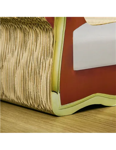 PawHut Cat Cardboard Scratcher, Lounge Sofa Bed with Catnip, 58 x 29.5 x 29cm