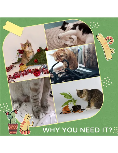 PawHut Mushroom-Shaped Cat Scratching Post, with Toy Balls, Feather for Indoor Cats, 35 x 21 x 26cm - Natural Tone