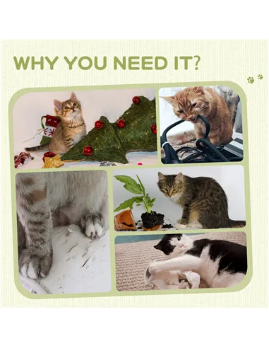 PawHut Jute Cat Scratching Post w/ Carpet Base Hanging Toy - Beige