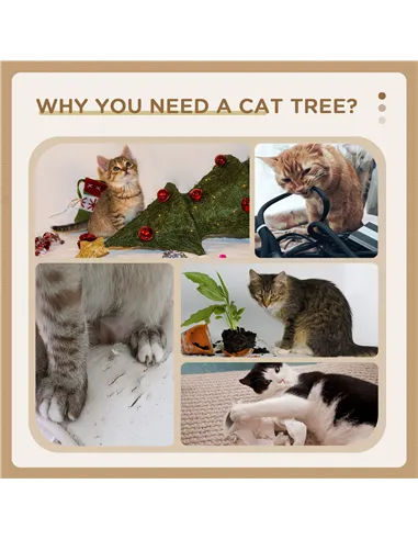 PawHut Sisal 100cm Cat Tree Tower with Sisal Scratching Post Grey