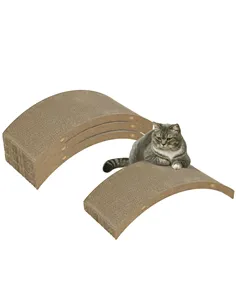 PawHut Four-Piece Cat Scratching Board, Cat Treadmill Replacement, 55 x 26cm - Brown