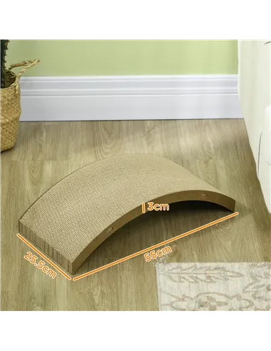 PawHut Four-Piece Cat Scratching Board, Cat Treadmill Replacement, 55 x 26cm - Brown