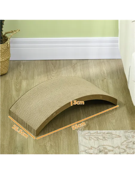 PawHut Four-Piece Cat Scratching Board, Cat Treadmill Replacement, 55 x 26cm - Brown