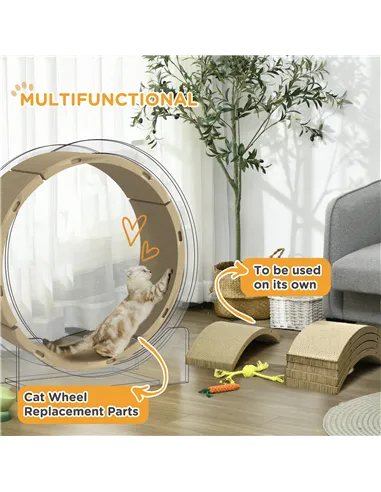 PawHut Four-Piece Cat Scratching Board, Cat Treadmill Replacement, 55 x 26cm - Brown