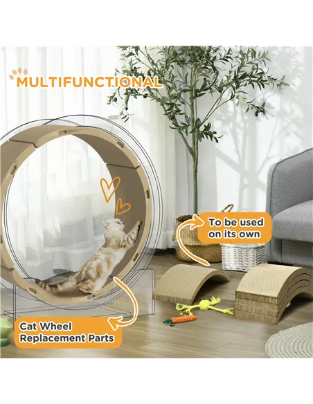 PawHut Four-Piece Cat Scratching Board, Cat Treadmill Replacement, 55 x 26cm - Brown