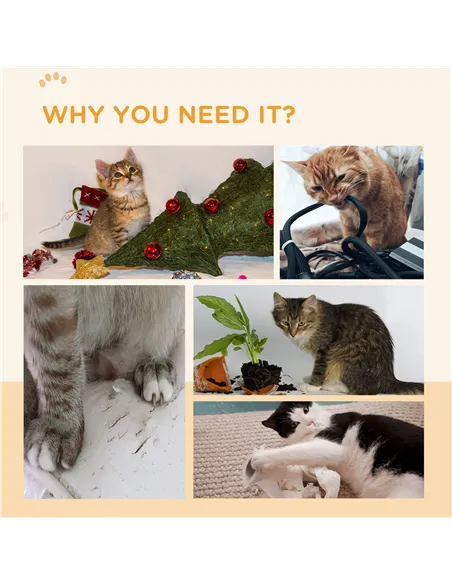 PawHut Four-Piece Cat Scratching Board, Cat Treadmill Replacement, 55 x 26cm - Brown