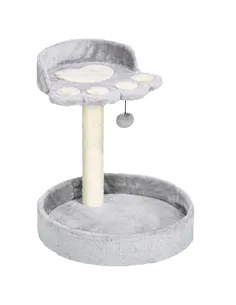 PawHut 44cm Cat Tower, Cat Tree for Indoor Cats, with Sisal Cat Scratching Post, Toy Ball - Light Grey