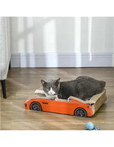 PawHut 2 in 1 Cat Scratching Board with Catnip, Car-shaped