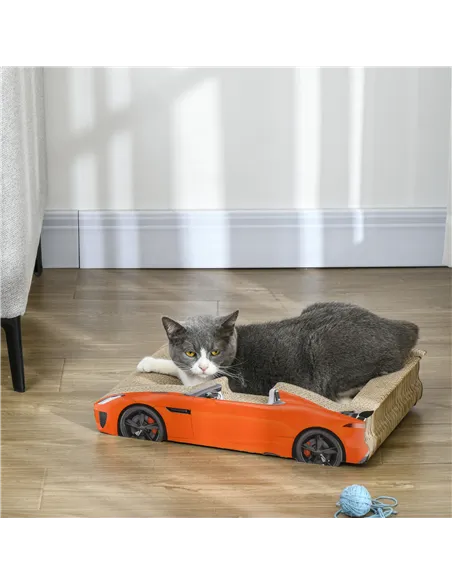 PawHut 2 in 1 Cat Scratching Board with Catnip, Car-shaped
