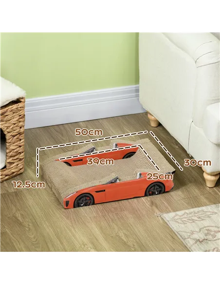 PawHut 2 in 1 Cat Scratching Board with Catnip, Car-shaped