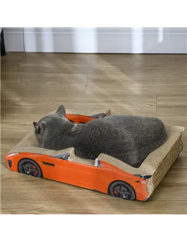 PawHut 2 in 1 Cat Scratching Board with Catnip, Car-shaped