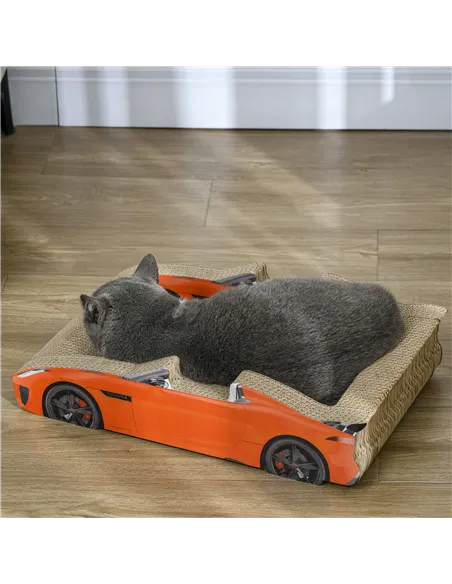 PawHut 2 in 1 Cat Scratching Board with Catnip, Car-shaped