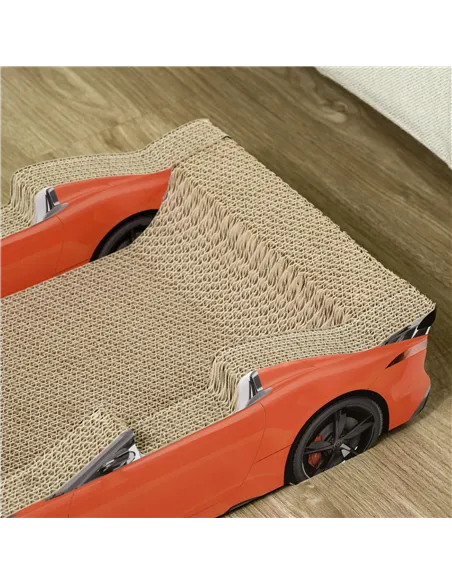 PawHut 2 in 1 Cat Scratching Board with Catnip, Car-shaped
