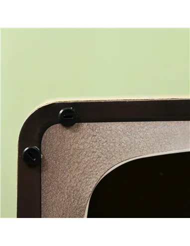 PawHut 2 in 1 TV Shape Cat Scratching Board House with Catnip, for Indoor Cats, Brown