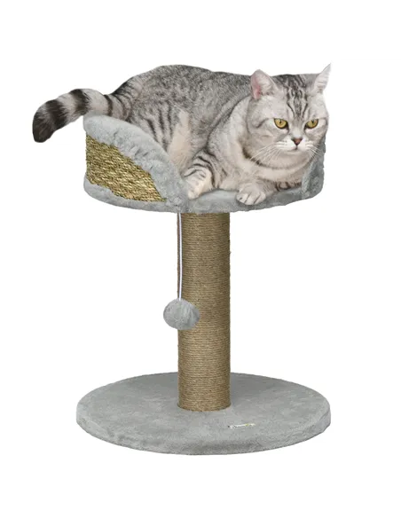 PawHut Cat Tree Tower with Scratching Posts, Grey
