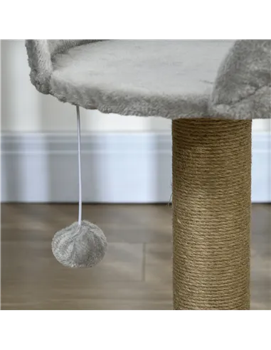 PawHut Cat Tree Tower with Scratching Posts, Grey