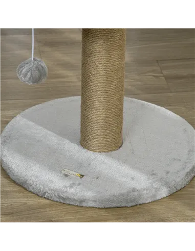PawHut Cat Tree Tower with Scratching Posts, Grey
