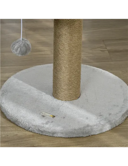 PawHut Cat Tree Tower with Scratching Posts, Grey