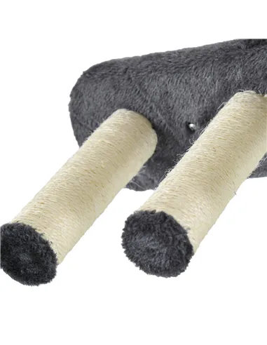 PawHut 4PCs Wall-Mounted Cat Shelves w/ Scratching Post, Hammock, Nest - Dark Grey