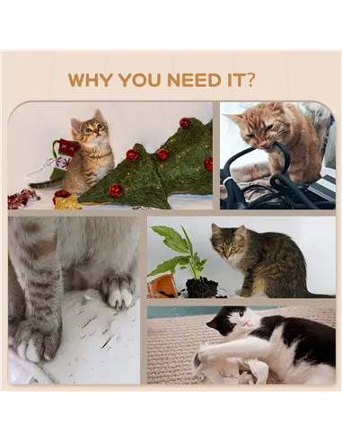 PawHut 4PCs Wall-Mounted Cat Shelves w/ Scratching Post, Hammock, Nest - Brown