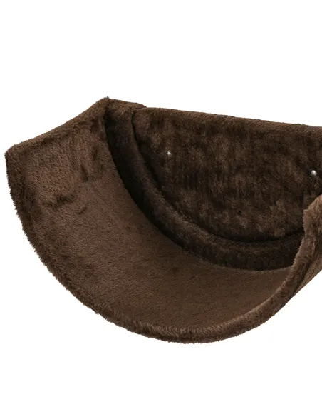 PawHut 4PCs Wall-Mounted Cat Shelves w/ Scratching Post, Hammock, Nest - Brown