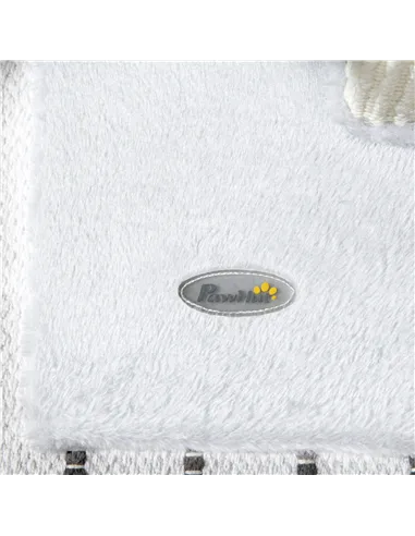 PawHut 81cm Cat Scratcher, Vertical Full Scratcher w/ Natural Sisal Rope, Hanging Ball, Soft Plush - White