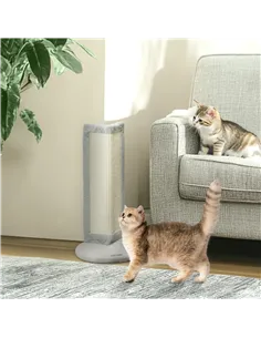PawHut 56cm Corner Cat Scratching Post with Sisal Scratching Pad, Grey 2