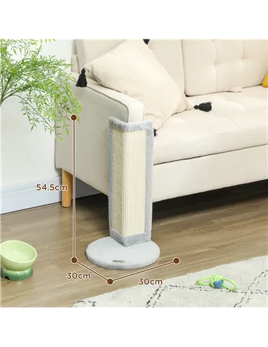 PawHut 56cm Corner Cat Scratching Post with Sisal Scratching Pad, Grey