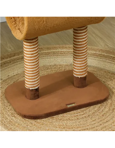PawHut 98cm Deer-Designed Cat Tree with Scratching Posts, Toy Ball, Tunnel, Brown