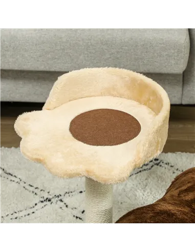 PawHut 47cm Small Cat Tree w/ Scratching Post, Bed, Cat Tunnel, Toy Ball, Dark Brown