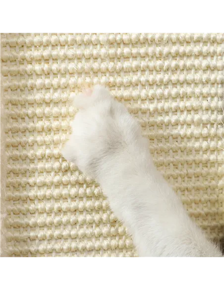 PawHut 3-in-1 Cat Scratching Post, 67cm Cat Scratcher w/ Track Ball Toy, Oak Tone