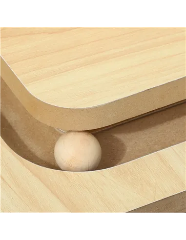 PawHut 3-in-1 Cat Scratching Post, 87cm Cat Scratcher w/ Track Ball Toy, Oak Tone