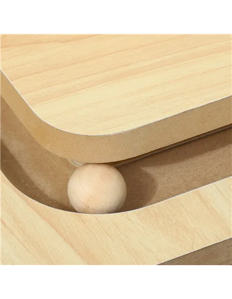 PawHut 3-in-1 Cat Scratching Post, 87cm Cat Scratcher w/ Track Ball Toy, Oak Tone