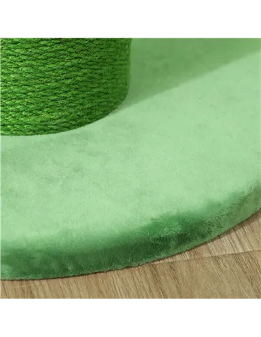PawHut 63cm Cat Scratching Post for Indoor Cats, with Sisal Rope Cover, Large Base, Green
