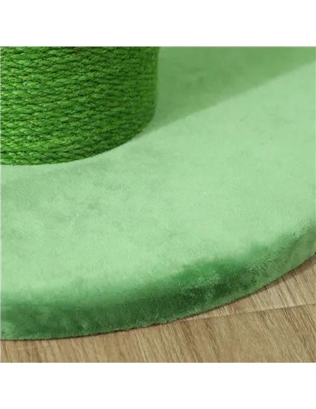 PawHut 63cm Cat Scratching Post for Indoor Cats, with Sisal Rope Cover, Large Base, Green
