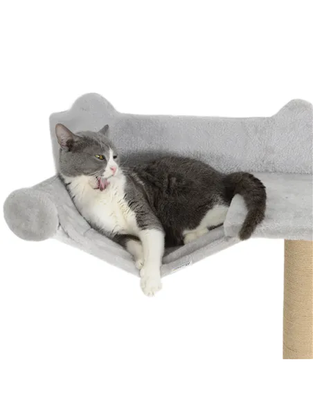 PawHut 4-Piece Cat Shelves w/ Scratching Post, Steps, Jumping Platform, Ladder, Toy Balls, for Indoor Cats, Light Grey