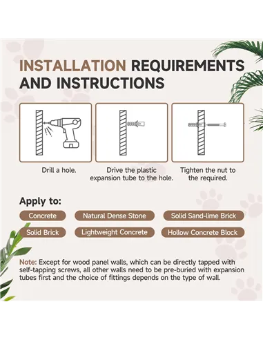 PawHut 3-Piece Cat Wall Furniture with Scratching Posts, Scratching Pads, Perches, Cat Wands, Toy Balls, Light Grey