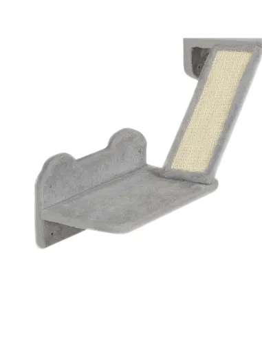 PawHut 3-Piece Cat Wall Furniture with Scratching Posts, Scratching Pads, Perches, Cat Wands, Toy Balls, Light Grey