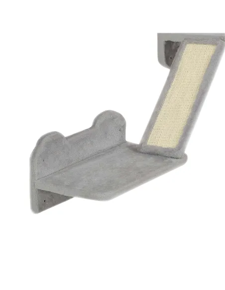 PawHut 3-Piece Cat Wall Furniture with Scratching Posts, Scratching Pads, Perches, Cat Wands, Toy Balls, Light Grey