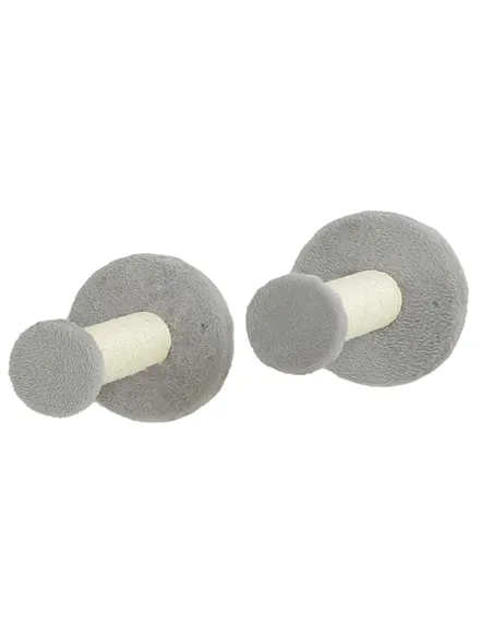 PawHut 3-Piece Cat Wall Furniture with Scratching Posts, Scratching Pads, Perches, Cat Wands, Toy Balls, Light Grey