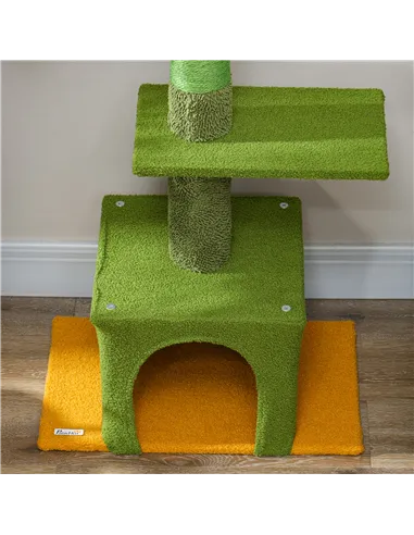 PawHut 230-275cm Floor-to-Ceiling Adjustable Cat Tree with Scratching Posts, Hammock