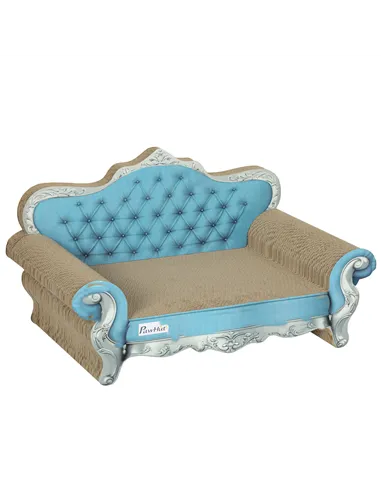 PawHut 2-in-1 Cat Scratcher with Catnip for Indoor Cats, Light Blue